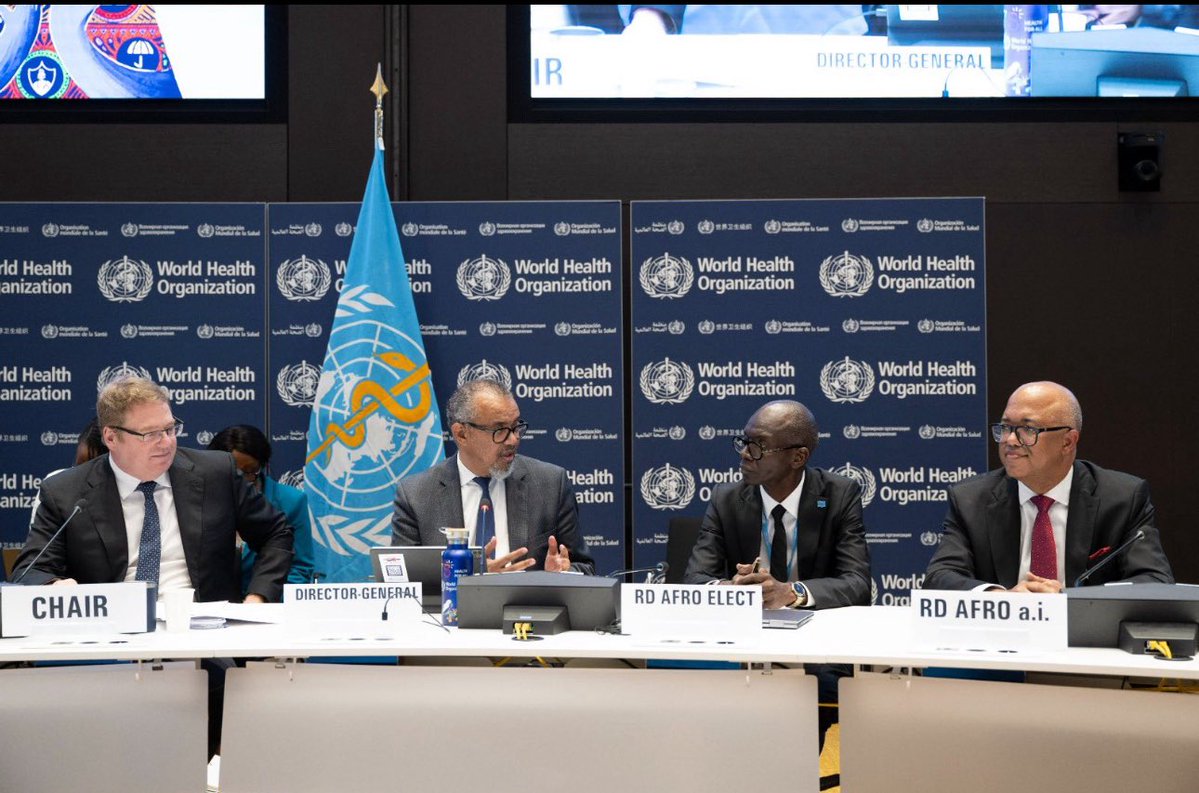 Mekdes Daba (@mekdesdaba) on Twitter photo Congratulations, <a href="/ProfJanabi/">Prof. Mohamed Janabi</a>, on your appointment as <a href="/WHOAFRO/">WHO African Region</a> Regional Director by the <a href="/WHO/">World Health Organization (WHO)</a> Executive Board.
I look forward to working with you to strengthen health care in 🇪🇹 and beyond. Wishing you every success in advancing #HealthForAll. Congratulations, <a href="/ProfJanabi/">Prof. Mohamed Janabi</a>, on your appointment as <a href="/WHOAFRO/">WHO African Region</a> Regional Director by the <a href="/WHO/">World Health Organization (WHO)</a> Executive Board.
I look forward to working with you to strengthen health care in 🇪🇹 and beyond. Wishing you every success in advancing #HealthForAll.