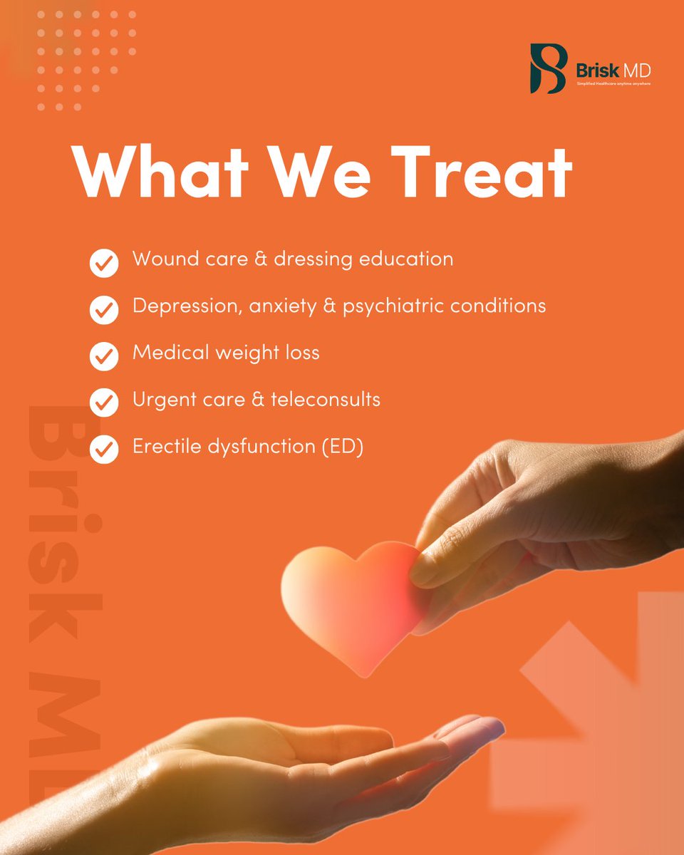 briskmd's tweet photo. Brisk MD delivers focused medical treatment across high-impact areas:
→ Physical wounds 🩹 mental strain 🧠 weight concerns ⚖️ intimate health 💬 and urgent medical needs 🚑.

Learn more: https://t.co/QmDU0wBTIc

@briskmd  #whatwetreat #medicalsupport #woundcare #mentalhealth https://t.co/19HB7XbGeo