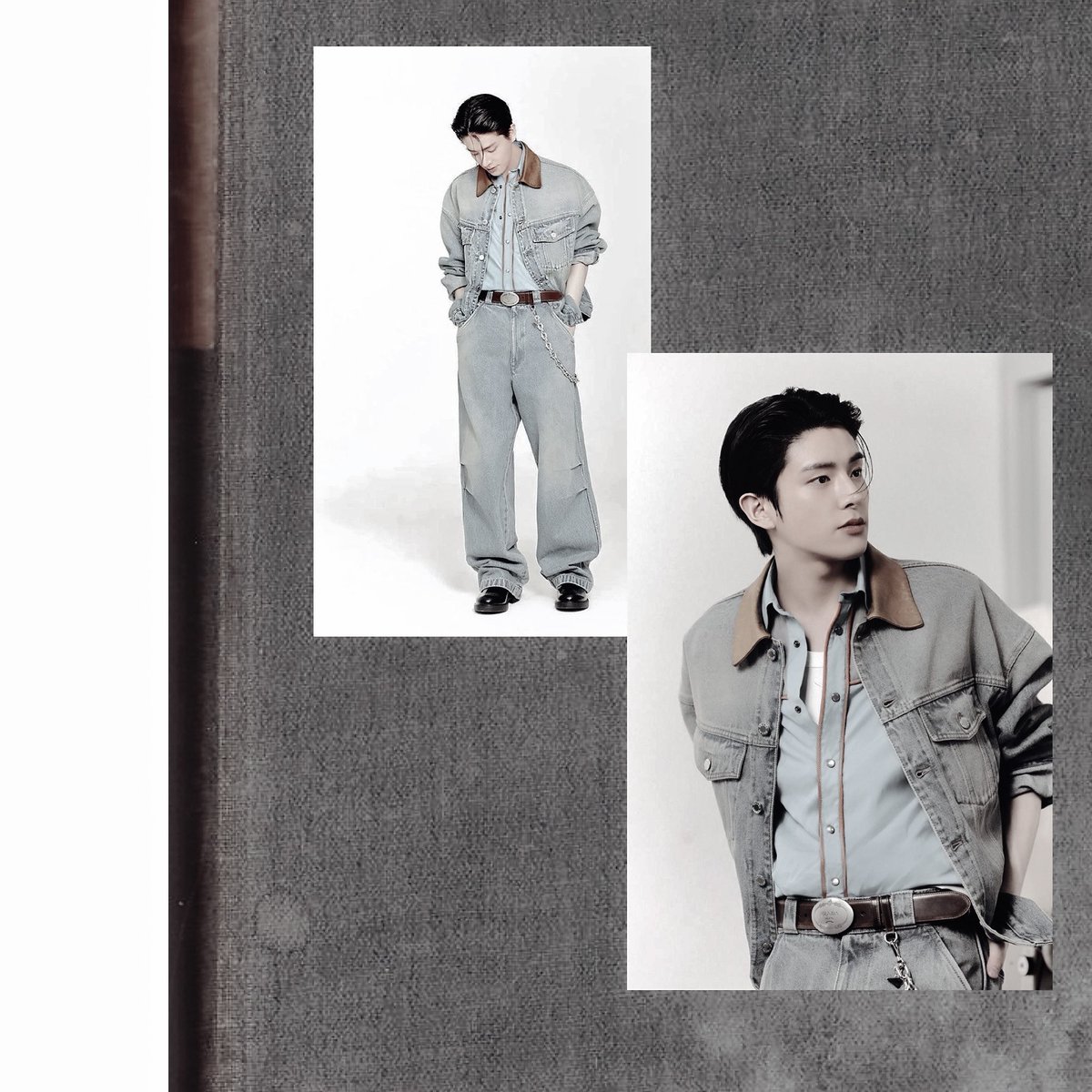 a vintage soul wrapped in structured fabric, eyes holding stories that never made it to paper. between retro seams and timeless gaze.