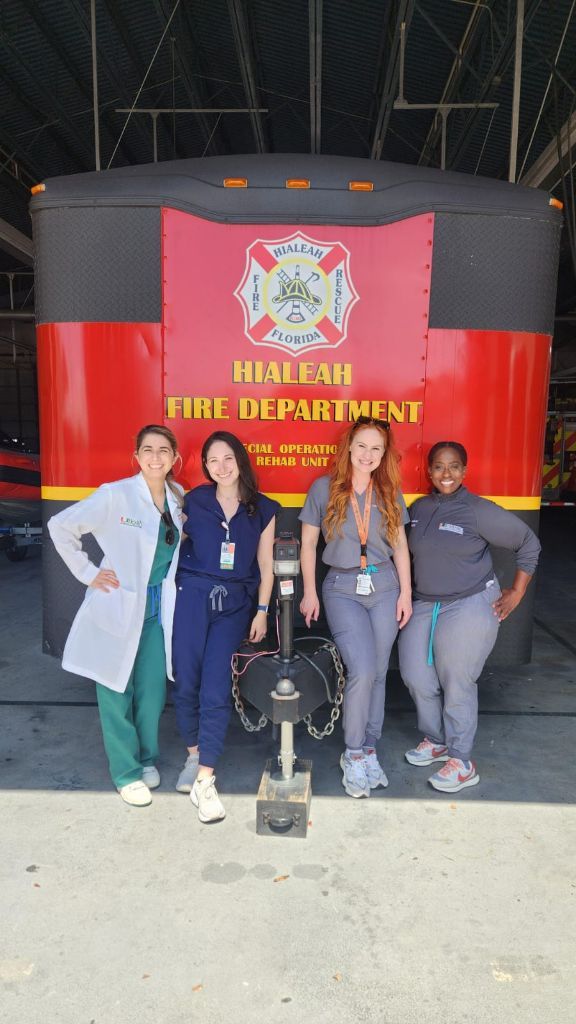 Another day of cancer prevention and firefighter-focused care in the books! ✅️ Our wonderful clinic team pictured at @Hialeahfd after conducting labs and physicals for firefighters last week. #cancerprevention @Sylvestercancer