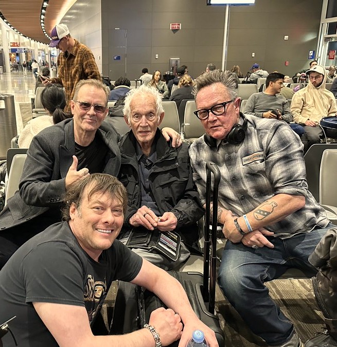 Terminator and Terminator 2: Judgment Day Reunion: Michael Biehn, Lance Henriksen, Robert Patrick, and Edward Furlong.