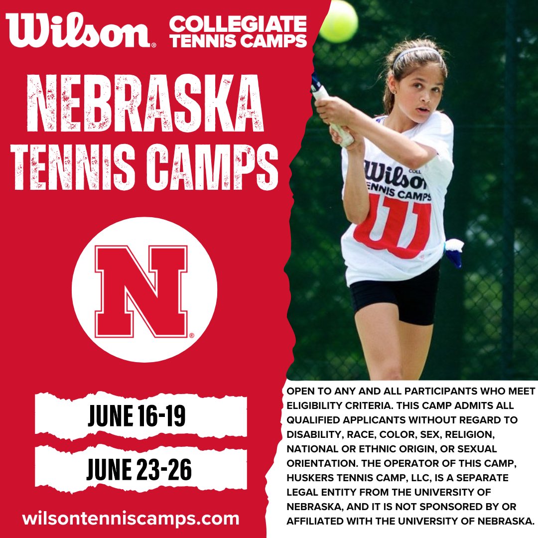 HuskerMTennis's tweet image. Don't miss the chance to attend our tennis camp this summer!
For more info and to sign up, visit this page >> go.unl.edu/txye
#GBR
