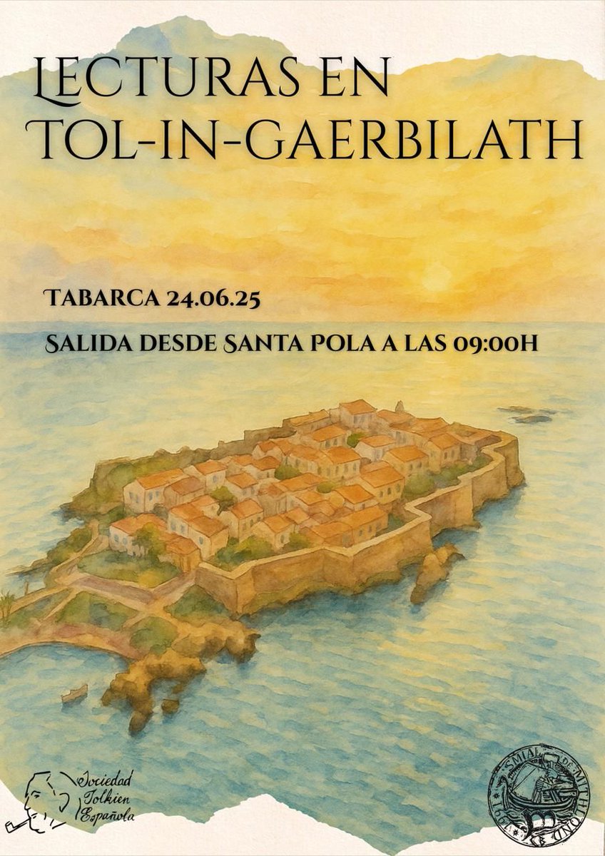⚠️ Próxima actividad del Smial el próximo 24 de junio en la que pasaremos el día en Tabarca  disfrutando de la isla y leyendo a Tolkien 🏝📚. ¡Te esperamos!

<a href="/SocTolkien/">S.Tolkien Española</a> #Smialmithlond #Smialste #Tolkien
