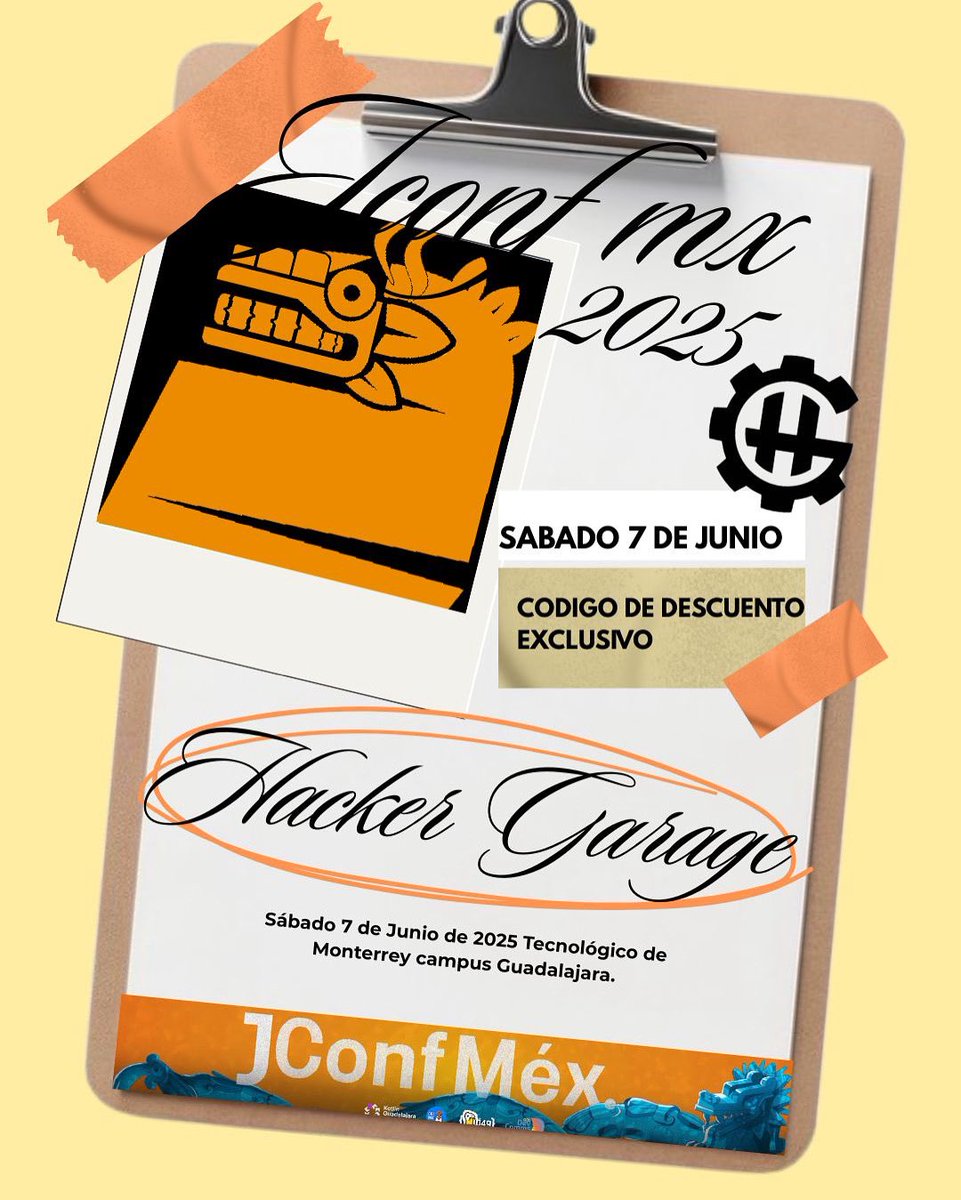 HackerGarage's tweet image. 📣 ¡Buenas noticias, comunidad!
JConf MX 2025 ha compartido con nosotros un código de descuento exclusivo!
Porque cuando una comunidad crece, ¡todas crecemos con ella!
💥 Código de descuento exclusivo:
eventos.jconf.mx/event/2/jconf-…