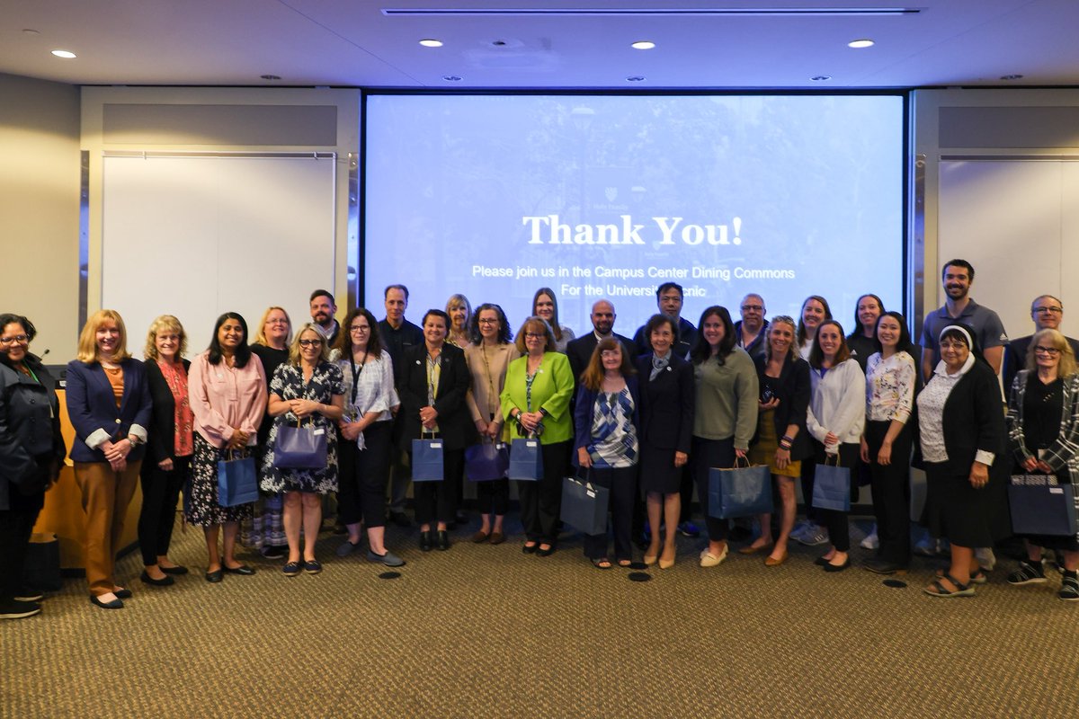 HFUPresident's tweet image. It was an honor to recognize 32 dedicated faculty and staff members at our University Town Hall for reaching milestones of 5, 10, 15, 20, 25, and 30 years of service. Thank you for your continued commitment to @HolyFamilyU.