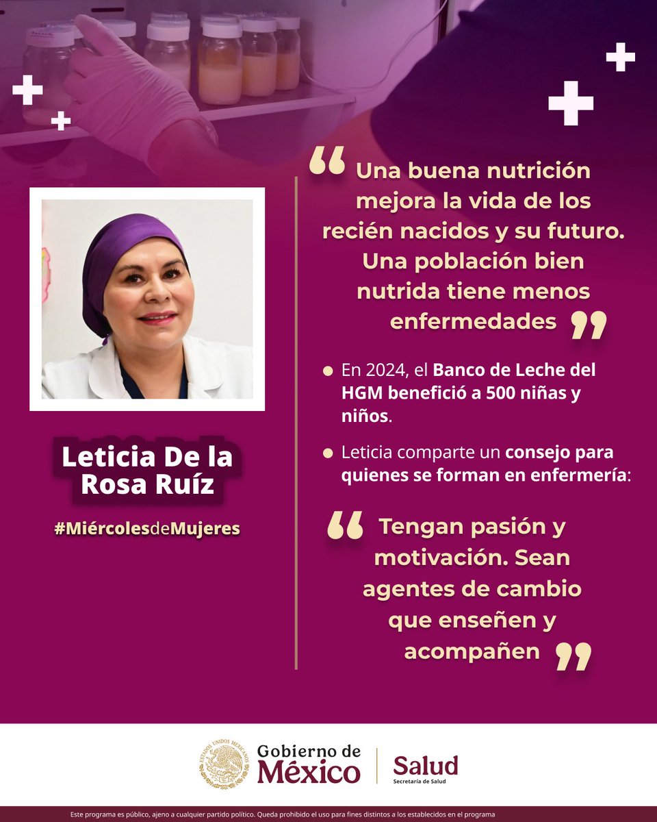 SALUD México (@ssalud_mx) on Twitter photo #MiércolesDeMujeres 💜
Leticia De la Rosa Ruíz, del Hospital General de México "Dr. Eduardo Liceaga" (<a href="/HGM_OD/">Hospital General</a>). Promotora incansable de la lactancia materna. 🤱🏻 #MiércolesDeMujeres 💜
Leticia De la Rosa Ruíz, del Hospital General de México "Dr. Eduardo Liceaga" (<a href="/HGM_OD/">Hospital General</a>). Promotora incansable de la lactancia materna. 🤱🏻