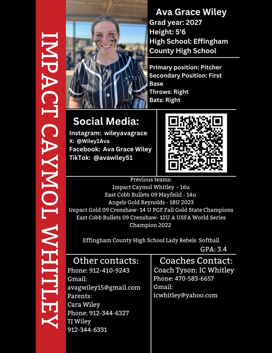 Wiley1Ava's tweet image. Super excited to be on the field agian this weekend!! @ICWhitley @LMC_Softball @UGASoftball @GSAthletics_SB @GCSU_Softball @NCAASoftball @AlabamaSB @GatorsSB @Vol_Softball @D1Softball