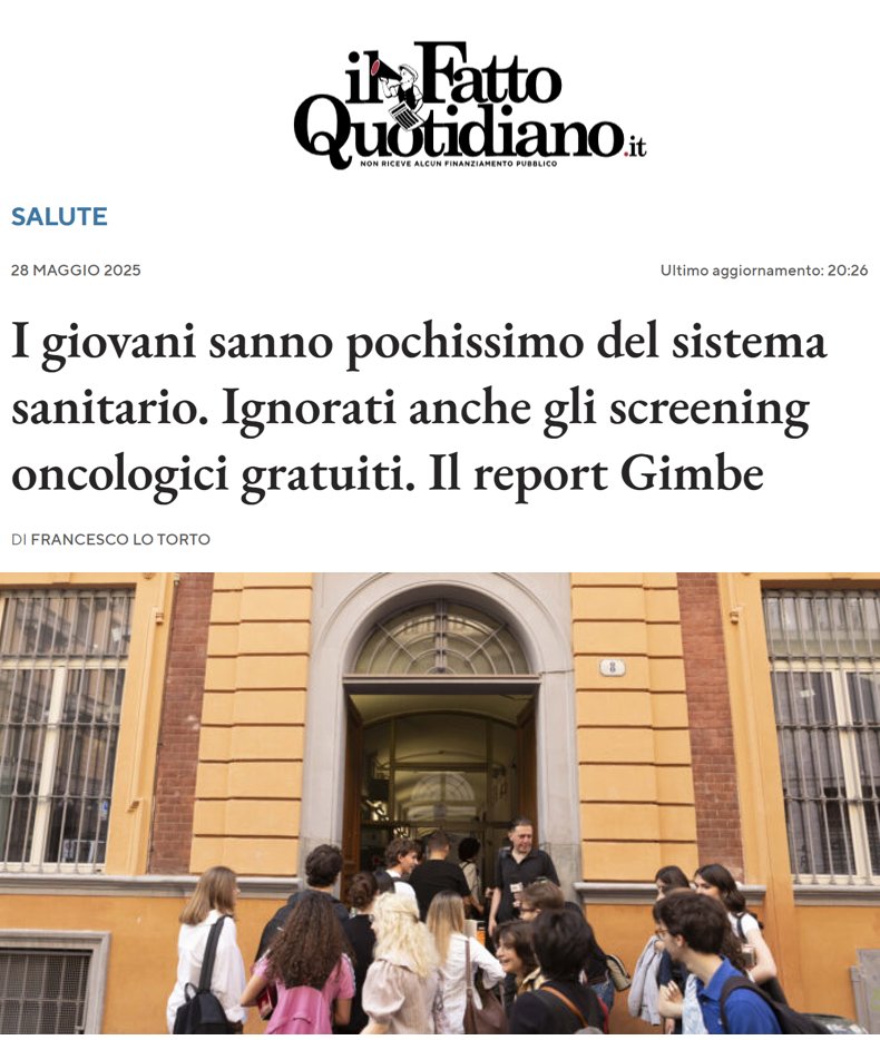 E' indispensabile rendere i giovani consapevoli dei loro diritti nel pianeta #sanità. Ed educarli ad un uso consapevole del Servizio Sanitario Nazionale
#SalviamoSSN

ilfattoquotidiano.it/2025/05/28/gim…