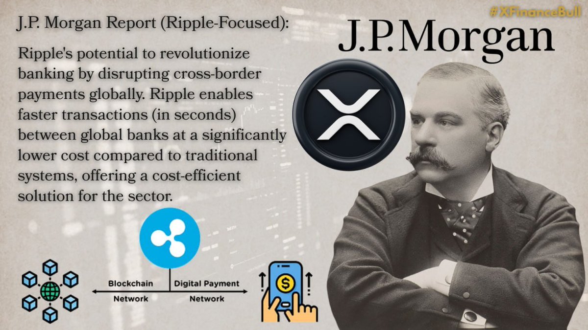 Xfinancebull's tweet photo. JPMorgan know what’s coming.

Ripple isn’t a fintech startup. It’s the reset button for global banking.

$XRP is replacing SWIFT. Seconds, not days. Pennies, not fees.

We’re not early to a token. We’re early to a financial empire.

How many #XRP you holding? https://t.co/KGNqub799w
