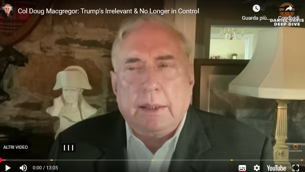 anubi77787292's tweet image. Il rispettabile ex alleato di Trump, il colonnello Doug #Macgregor: la leadership fallimentare di #Trump:
&quot;Il recente cambio di posizione di Trump su Russia e Ucraina ha portato a percezioni di incoerenza e inefficacia. È visto come un fallito nella leadership sia a 
🔽
link al 3