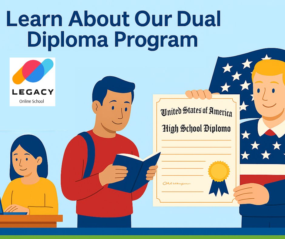Give your students more than a local diploma—offer a U.S.-accredited education 🌍 With Legacy’s Dual Diploma Program, students stay at their school &amp; earn a U.S. diploma online. We handle the rest. Join our webinar to learn more! #DualDiploma #LegacyOnlineSchool #USDiploma