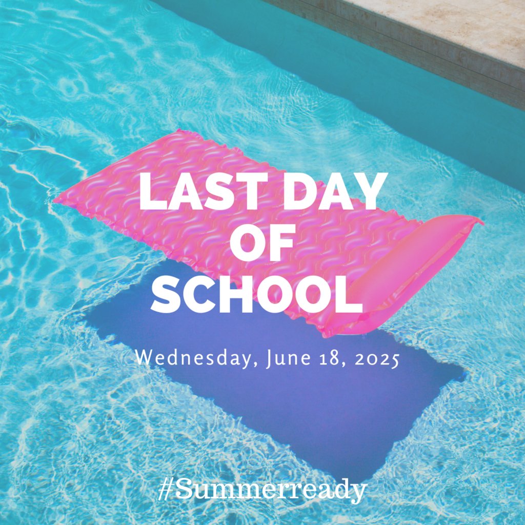 The last day of school is Wednesday, June 18, 2025. Dismissal times are as follows:

McGovern Elementary: noon.

Burke-Memorial Elementary: 11:30 a.m.

Middle School: 11:02 a.m.

High School: 11:34 a.m.

We wish everyone a fun summer!