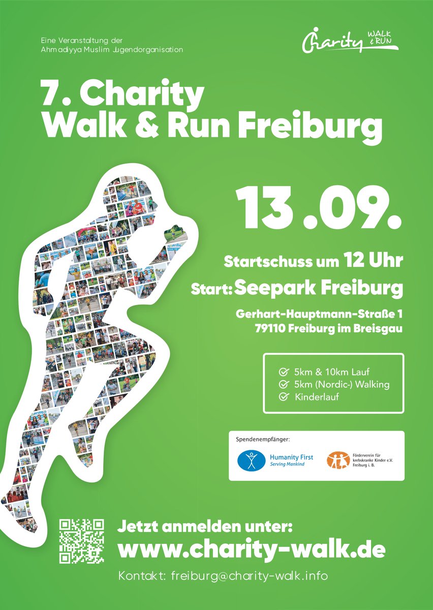 iahmad1402's tweet photo. 🏃‍♂💚 7. Charity Walk &amp; Run Freiburg 💚🏃‍♀
Sei dabei und lauf mit für den guten Zweck! 🌍✨

📅 Wann? 13. September
🕛 Startschuss: 12 Uhr (Anmeldung ab 10 Uhr)
📍 Wo? Seepark Freiburg, Gerhart-Hauptmann-Str. 1

👉 Jetzt anmelden: https://t.co/RhMhAZMLGB https://t.co/bm1ZhsyCOu