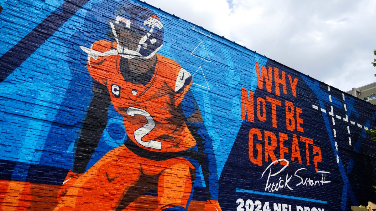 DNVR_Broncos's tweet photo. Had to go check out the new Pat Surtain II DPOY mural in Denver! It's pure art 🎨🎨🎨

📍22nd &amp; Market for those interested https://t.co/pUAkICDTMz