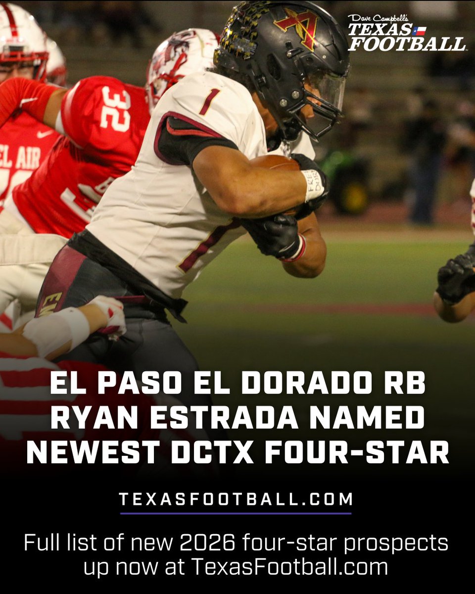 Dave Campbell's Texas Football β TexasFootball.com (@dctf) on Twitter photo The El Paso area is COOKIN'. π
For the first time ever, The Sun City has TWO four-star prospects in the same class in our rankings.
Congratulations to <a href="/jake_fette1/">Jake Fette</a>, <a href="/RyanEstrada_1/">RYAN ESTRADA</a> & the rest of our newest 2026 four-stars. βοΈ
From <a href="/GPowersScout/">Greg Powers ποΈ</a>:
texasfootball.com/article/2025/0β¦ The El Paso area is COOKIN'. π
For the first time ever, The Sun City has TWO four-star prospects in the same class in our rankings.
Congratulations to <a href="/jake_fette1/">Jake Fette</a>, <a href="/RyanEstrada_1/">RYAN ESTRADA</a> & the rest of our newest 2026 four-stars. βοΈ
From <a href="/GPowersScout/">Greg Powers ποΈ</a>:
texasfootball.com/article/2025/0β¦
