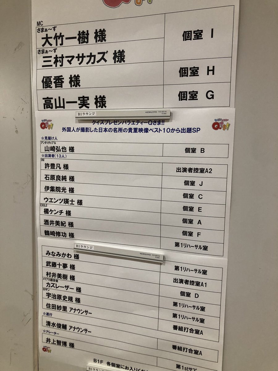 keisukehiguchi's tweet photo. テレ朝で #Qさま 収録がありまして、今日という一日がおしまい。面白かったです！

#INI #許豊凡 さんや #ウエンツ 

あとまだ絶対に詳細は言えないんですが、テレ朝の7月からのドラマとQさま！！がコラボするのがあって、宇治原やカズもドラマに出る！？ https://t.co/NBM4ojhVBJ