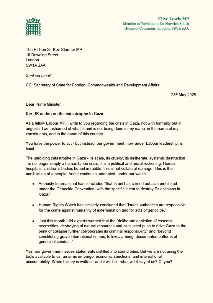 labourlewis's tweet image. The unfolding catastrophe in Gaza - its scale, its cruelty, its deliberate, systemic destruction - is no longer simply a humanitarian crisis. It is a political and moral reckoning.

I have written to the Prime Minister to ask: Do more. Do everything that can be done. And do it…