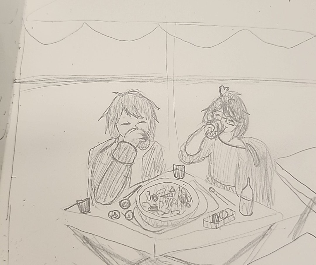 HomerunPeach's tweet image. #YuMay Day 25: Midnight Date 

Zen and Sunny would often be at a soju tent/pojangmacha to drink and eat some good tteokbokki~

Of course it always leads to them drinking too much and them singing on their way home 

#YuMay #YuMay2025 #yumetwt #mysmes