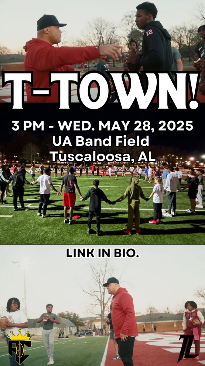 raisingchamps_'s tweet photo. T-TOWN ‼️
Come get some work in this afternoon — register using link in bio. See yall soon! 💪🏽🏈😎
#RaisingChampions #RecruitRC #Tuscaloosa #SummerSesh #GetInWhereYouFitIn #EliteQBTraining #SkillsTraining #TheLab #RouteRunners https://t.co/HUkdu8UTnf