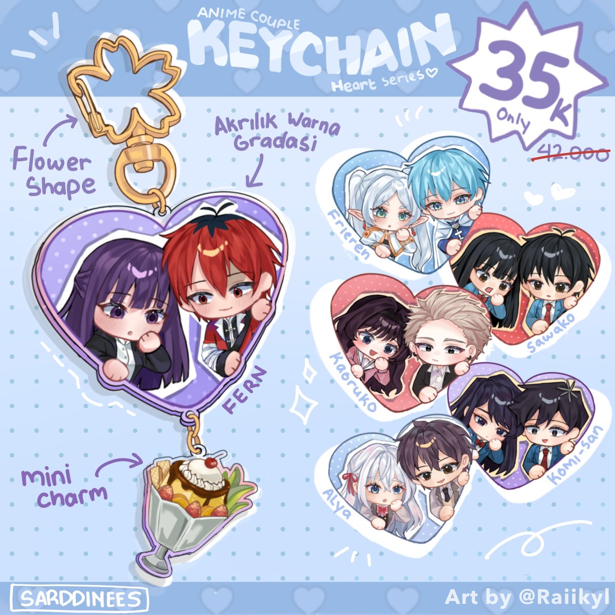 NanadRandom's tweet photo. Numpang share jajanan tokoku 🐟🍅
Shopee : Sarddinees
#merchandise #miiko #keychain #merchindo #GenshinImpact #genshinmerch #frieren #KaorukoWaguri #LoveandDeepspace #PreOrder #Skirk https://t.co/Er1nxVF9uQ