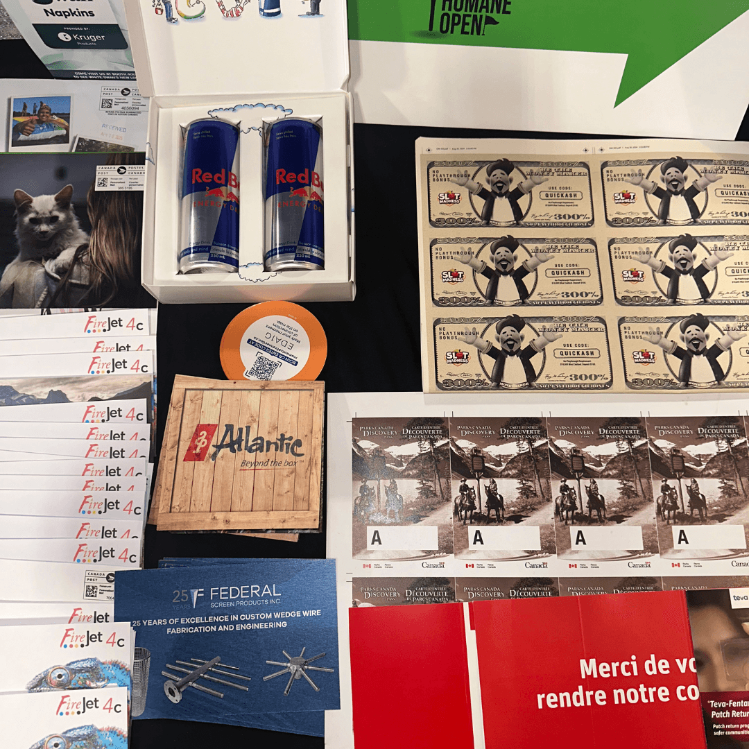 TorpedoMKTG's tweet photo. Our booth featured real samples of how we take the stress out of direct mail — from setup to final delivery. Whether it’s 500 postcards or 50,000 personalized packages, we’ve got your back.

#directmarketing #directmail  #marketing #marketingtips #printing #print #printshop https://t.co/A9d2DfaeJG