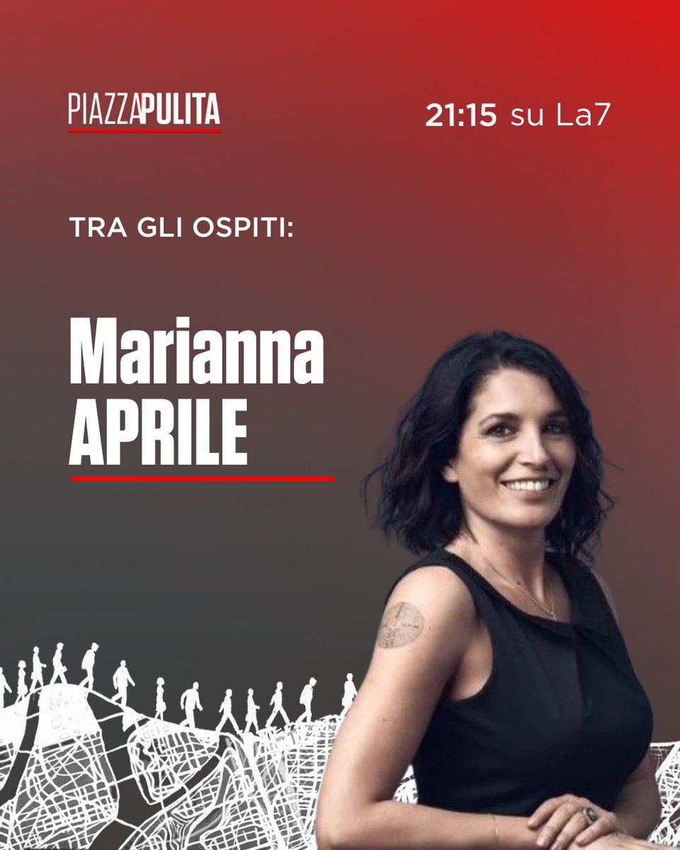 Stasera a #Piazzapulita la giornalista Marianna Aprile.

21.15, La7

<a href="/mariannaaprile/">Marianna Aprile</a>