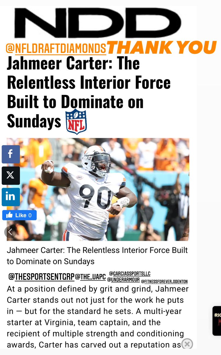 Ferron Carter (@dspmd) on Twitter photo Awesome article about #90 <a href="/iamjahmeer/">Jahmeer Carter</a> by NFL Draft Diamonds
<a href="/JacquieFran_/">Jacquie Franciulli</a> <a href="/GregMadia/">Greg Madia</a> <a href="/NCAAFNation247/">NCAAF Nation</a> <a href="/seniorbowl/">Panini Senior Bowl</a> <a href="/ShrineBowl/">East-West Shrine Bowl</a> <a href="/Hula_Bowl/">Hula Bowl</a> Awesome article about #90 <a href="/iamjahmeer/">Jahmeer Carter</a> by NFL Draft Diamonds
<a href="/JacquieFran_/">Jacquie Franciulli</a> <a href="/GregMadia/">Greg Madia</a> <a href="/NCAAFNation247/">NCAAF Nation</a> <a href="/seniorbowl/">Panini Senior Bowl</a> <a href="/ShrineBowl/">East-West Shrine Bowl</a> <a href="/Hula_Bowl/">Hula Bowl</a>