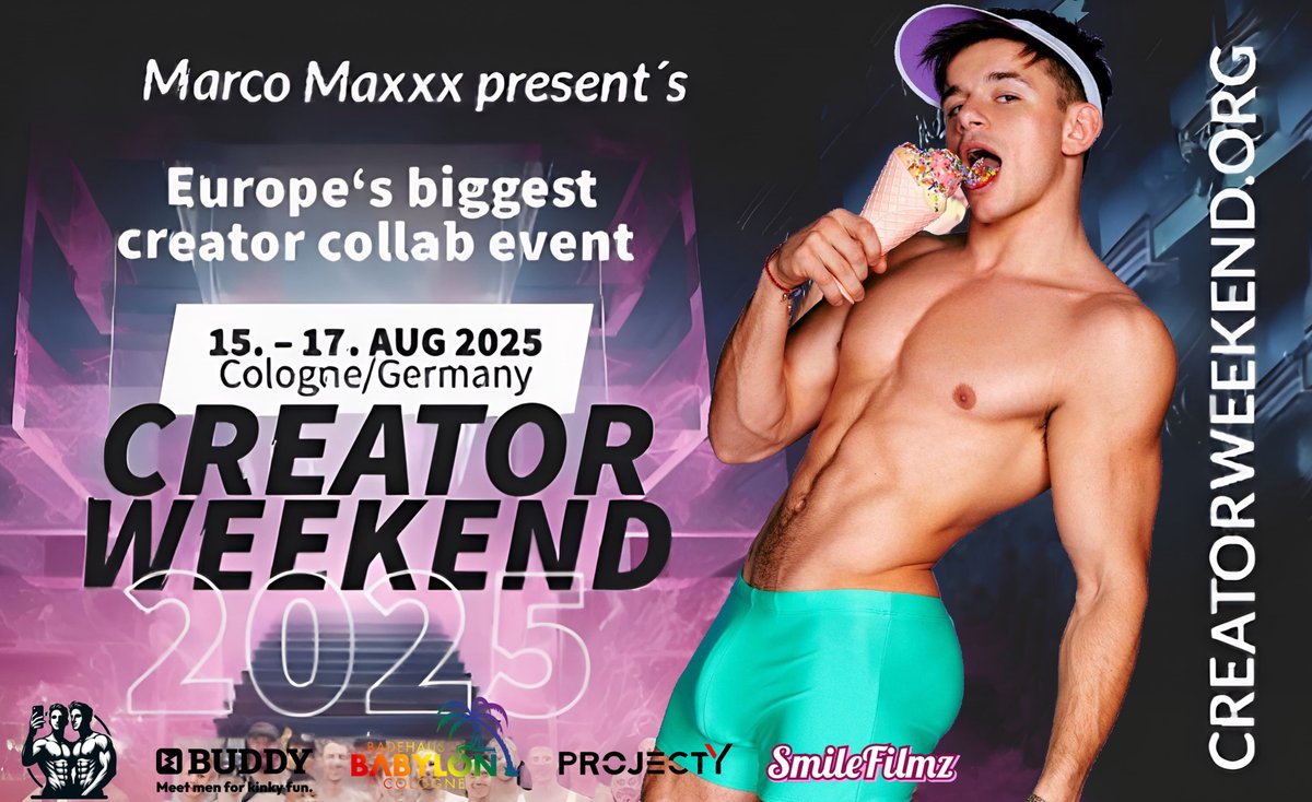 COLOGNE, I'm COMING FOR YOU! 🇩🇪✈️

Europe's BIGGEST Creator Collab Weekend

🔥 August 15-17,  2025 🔥

Cannot WAIT to see all my favorite people there! 

Lets create, connect, and have the BEST time! ✨

            See you there! 

👇PROMO CODE TICKET👇
              Marcomaxxx