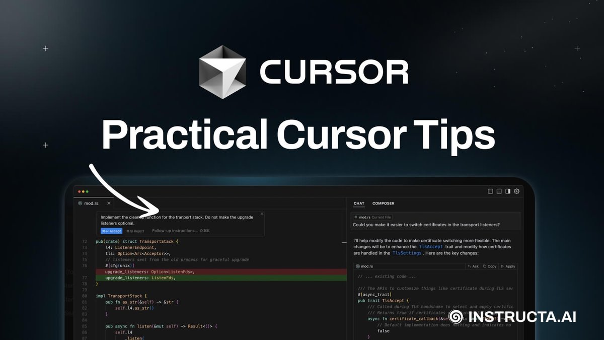 高效使用Cursor 的14 个实用技巧- 通过规则、MCP 服务器、精准提示和隐私设置优化Cursor 使用，减少错误，提高开发效率1.  获取最新知识：通过MCP 服务器（如Context7、DeepWiki 或框架官方
