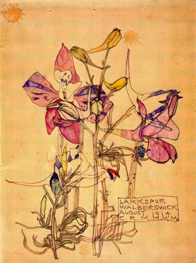 CienciaconArte's tweet photo. Herbario modernista.
Se atribuye a Charles Rennie Mackintosh, pero, como se puede ver en la parte inferior, hay DOS firmas: C.R.M y M.M.M.
Una de ellas es la de una mujer: Margaret Macdonald Mackintosh (M.M.M.) Coautora, artista e ilustradora modernista de la Escuela de Glasgow. https://t.co/I6UlCadv5Y