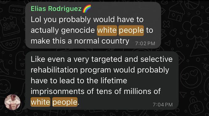 Elias Rodriguez, lewicowy aktywista, który zamordował dwoje pracowników izraelskiej ambasady, fantazjował o ludobójczej eksterminacji białych Amerykanów, aby uczynić kraj "normalnym".

Nie jestem zaskoczony.

U podłoża lewicowego aktywizmu, u źródeł kolorowego ideolo Eliasów tego