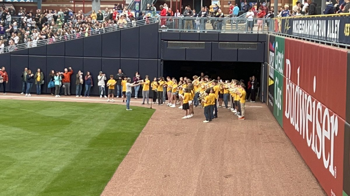 skodaddy's tweet photo. Thank you @MudHens for inviting St. Paul Lutheran  to play the National Anthem today. Always a highlight of the school year! https://t.co/fVUhUdNyCU