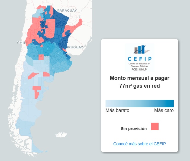 Centro de Estudios en Finanzas Públicas (@cefipunlp) on Twitter photo La ola polar no tiene el mismo costo en todos lados.
En el <a href="/CEFIPunlp/">Centro de Estudios en Finanzas Públicas</a> comparamos cuánto sale el gas por red en cada municipio del país.
cefip-mapa-gas.econo.unlp.edu.ar La ola polar no tiene el mismo costo en todos lados.
En el <a href="/CEFIPunlp/">Centro de Estudios en Finanzas Públicas</a> comparamos cuánto sale el gas por red en cada municipio del país.
cefip-mapa-gas.econo.unlp.edu.ar