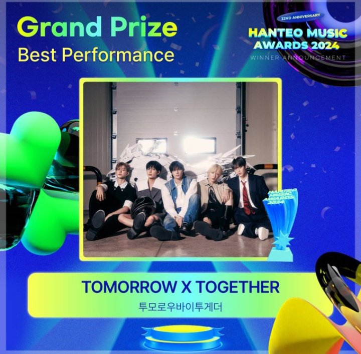 Congrats TXT for having 2 daesang 🎉

Artist Of The Year (ASEA)
Best Performance (HMA)