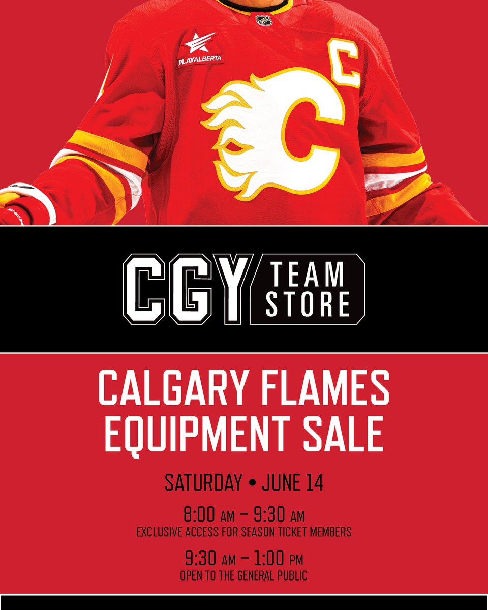 🚨 The <a href="/NHLFlames/">Calgary Flames</a> Equipment Sale is coming up! 🏒 Don't miss your chance to snag official team equipment on Saturday, June 14th! See you there😍
