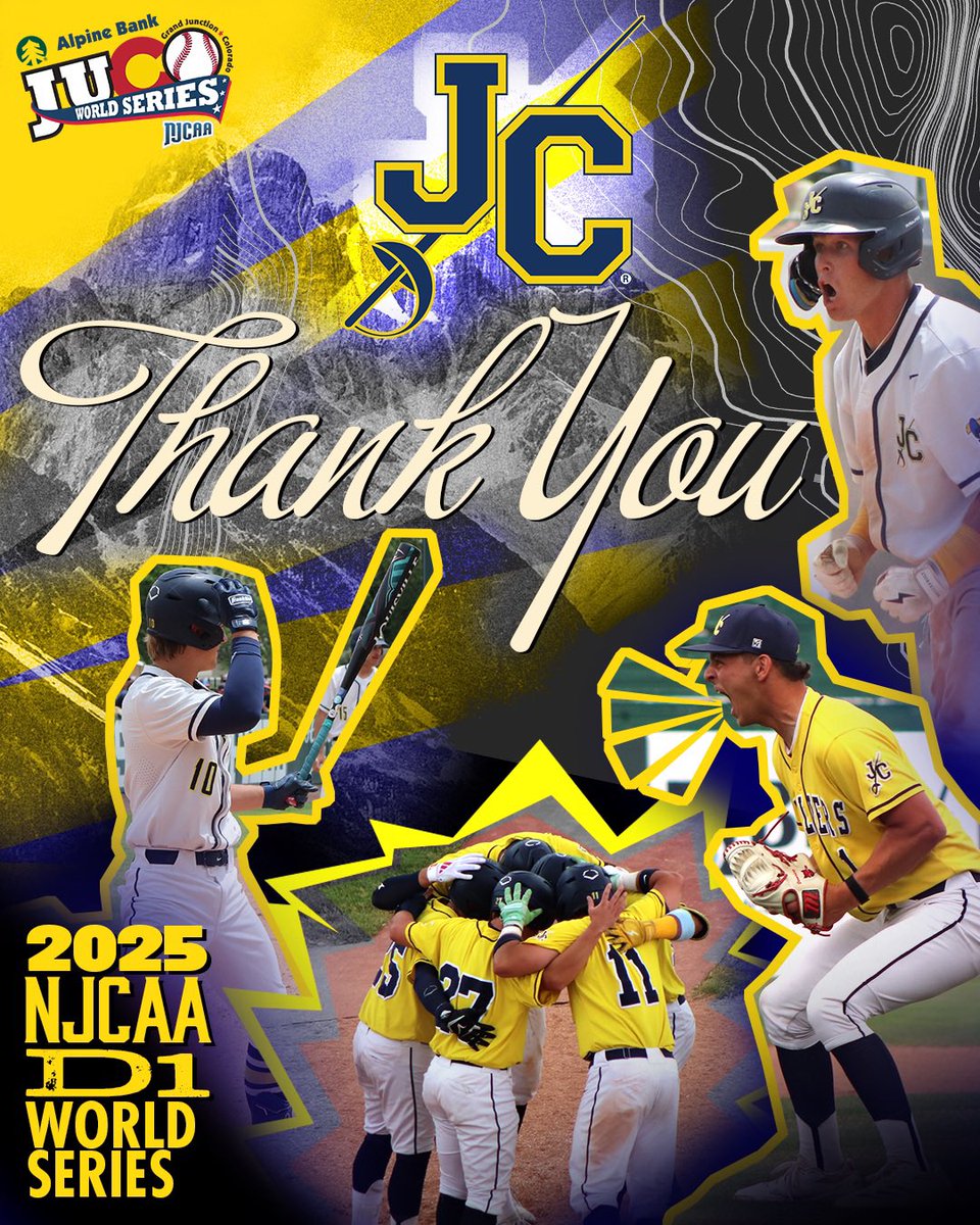 JUCO World Series⚾️ (@jucoworldseries) on Twitter photo Thank you, <a href="/JCCCBaseball/">Cavalier Baseball</a> 💛🛡️
Congrats on a great season, Cavs. We know we’ll see you again soon. 👀✨
#jucows #jucows25 Thank you, <a href="/JCCCBaseball/">Cavalier Baseball</a> 💛🛡️
Congrats on a great season, Cavs. We know we’ll see you again soon. 👀✨
#jucows #jucows25