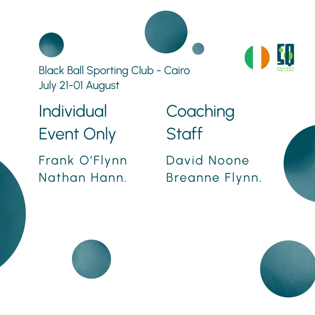 Ireland’s top four male and female junior squash players have been selected to represent their country at the upcoming World Junior Championships in Egypt — the dominant force in global squash in recent years 🙌

This prestigious event offers an incredible opportunity for the ...
