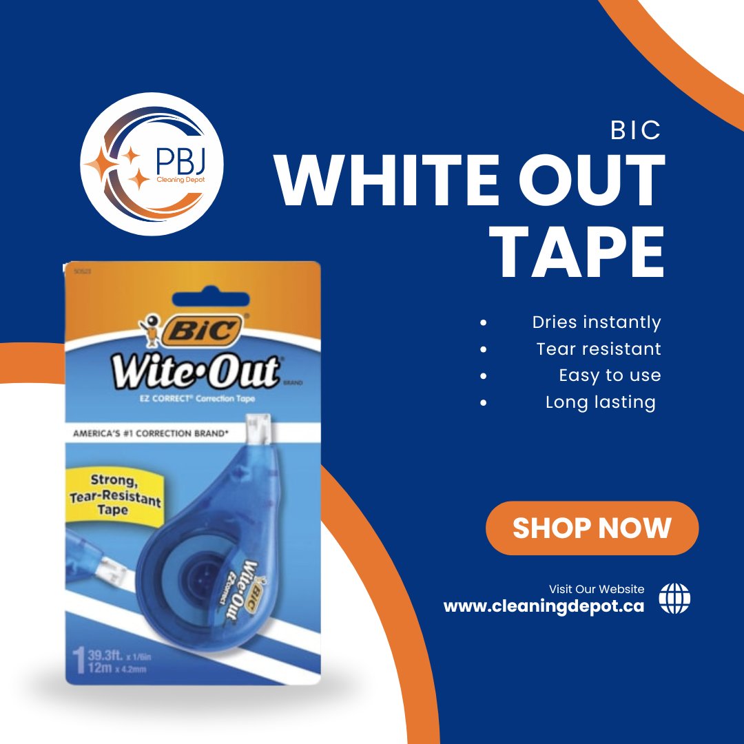 PBJ Cleaning Depot Group (@cleaningdepot) on Twitter photo Transform your corrections with our premium white out tape. Perfect for achieving clean, professional finish on all your documents. Experience the ease of flawless edits today
Call for More Information
Listowel-519-291-6513
customersupport@cleaningdepot.ca Transform your corrections with our premium white out tape. Perfect for achieving clean, professional finish on all your documents. Experience the ease of flawless edits today
Call for More Information
Listowel-519-291-6513
customersupport@cleaningdepot.ca