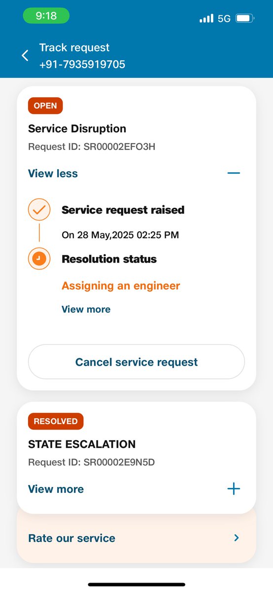SnehB91's tweet image. 1/n #JioFiber is just the most #unresponsive and #inefficient broadband we have in the time of #DigitalIndia which is the initiative of #PMModi . I have been facing issues since last #three days and I logged complaint with @JioCare , they took almost #48hours just to assign