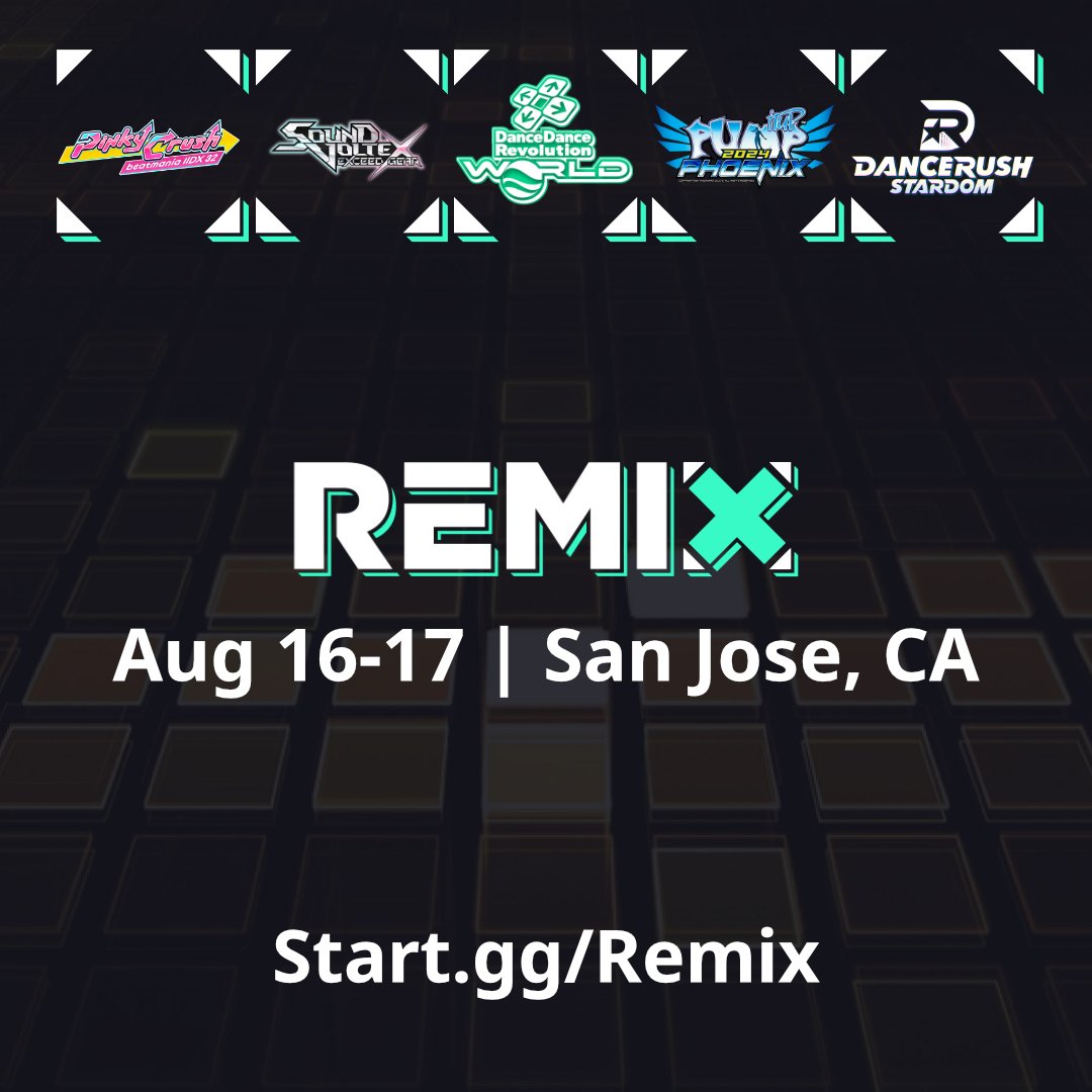 ace_series's tweet image. REMIX IS BACK! Another weekend of rhythm game tournaments here in the Bay Area!

Aug 16-17, 2025 @ Round 1 Eastridge Center (San Jose, CA)

Registration goes live tomorrow at 6pm PDT!