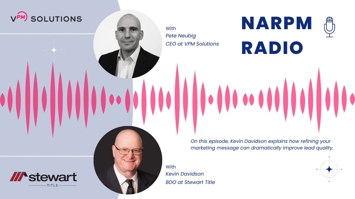 Using the wrong words in your #Marketing? Kevin Davidson from Stewart Title, shares how changing just one word transformed the quality of leads at Empire Industries. Hear the full story on the latest #NARPMPodcast: hubs.ly/Q03ptTbC0 or watch here: hubs.ly/Q03ptT1n0