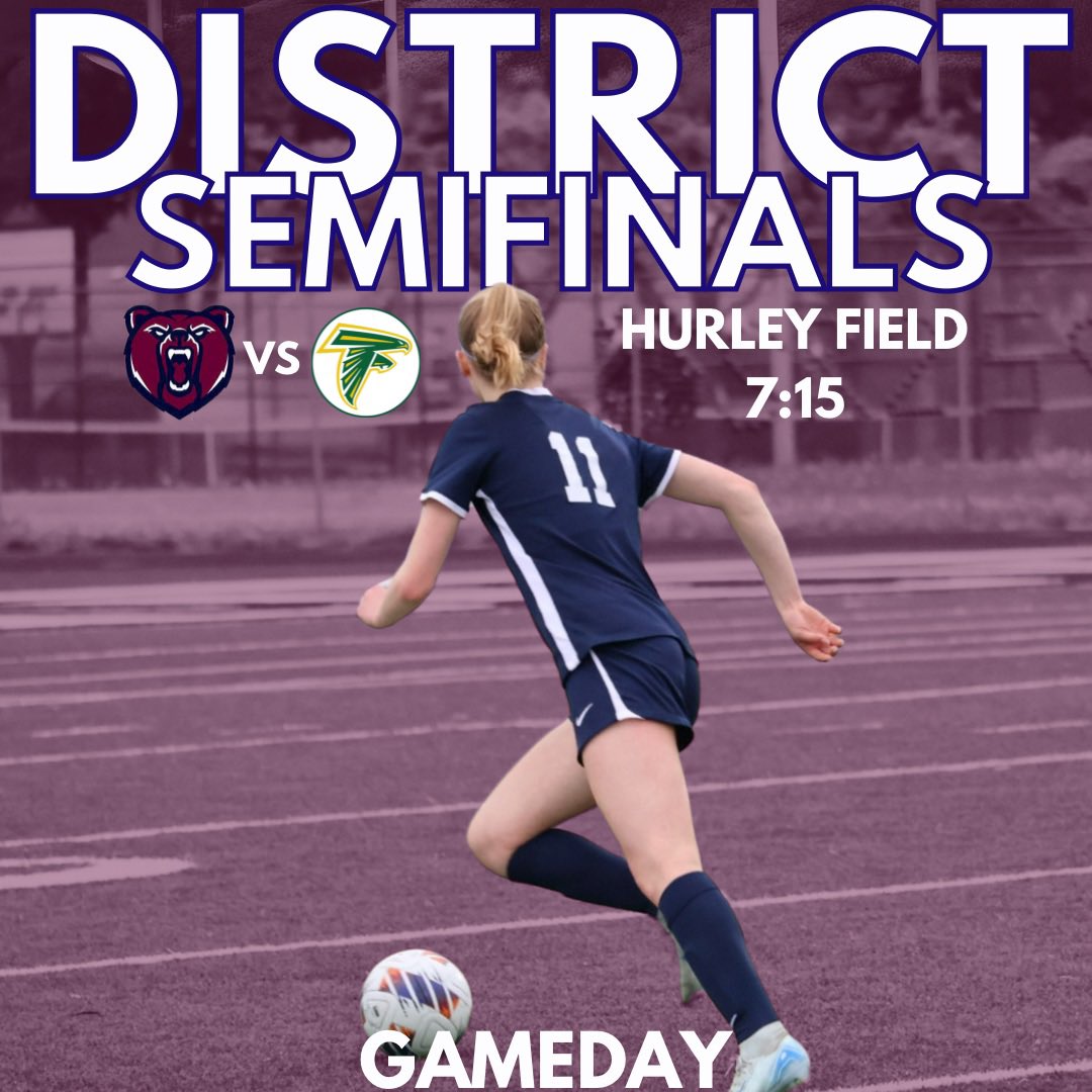 DISTRICT SEMIFINAL v. Groves

⌚️ - 7:15 PM
📍 - Hurley Field

👩‍💻 - Leah Wine
