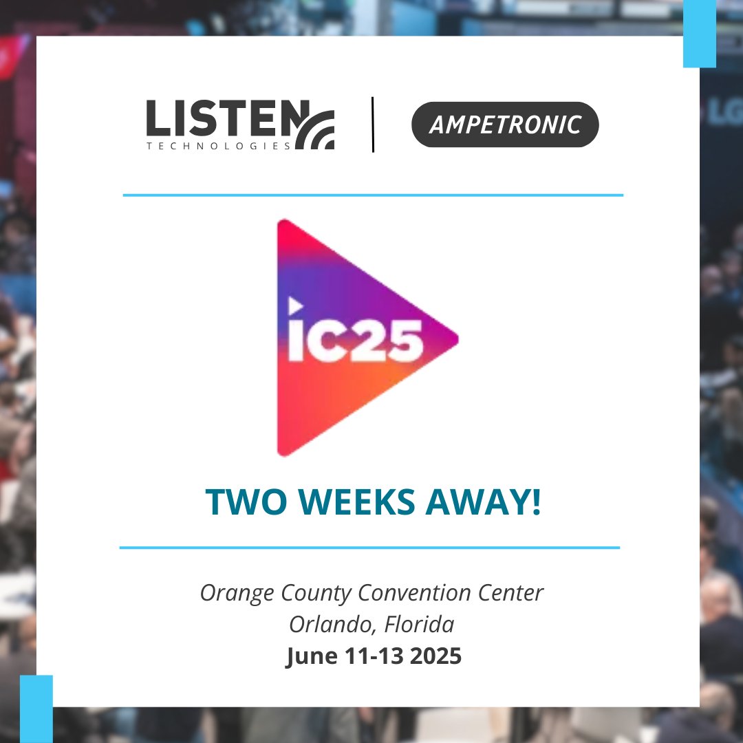 InfoComm 2025 is in two weeks! We look forward to showing you our latest products and answering your questions. Will you be in attendance? 

#AVEvents #AVTweeps #AssistiveTechnology #AssistiveListening #ProAV #InfoComm2025
