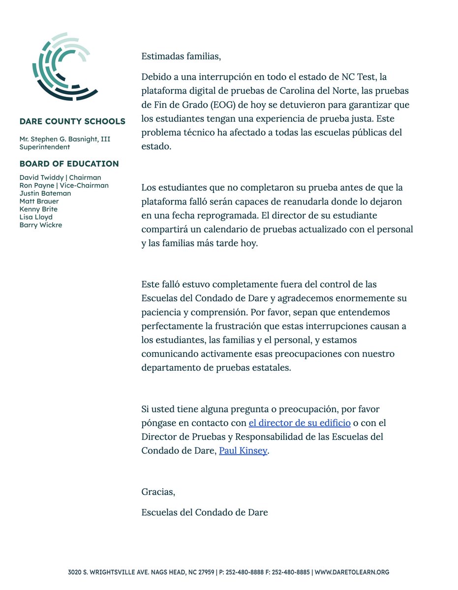 ❗Important Testing Update for Elementary &amp; Middle School Families 

Learn more at: daretolearn.org/our-schools/ho…