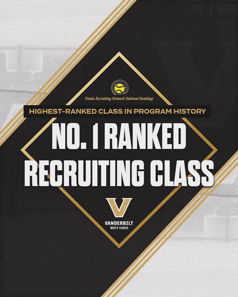 VandyMTennis's tweet image. The 2025 class anchors down at No. 1️⃣ in the final TRN rankings of the year 👀
The highest-ranked recruiting class in program history 🔥
#FightDores ⚓️⬇️