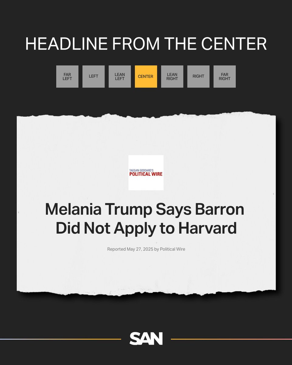 StraightArrow__'s tweet image. Melania Trump’s office clarified that Barron Trump never applied to Harvard, addressing online rumors linking a supposed rejection to former President Trump’s recent criticism of the university. Barron is currently attending New York University.

#Trump #Harvard #NYU #SAN #News