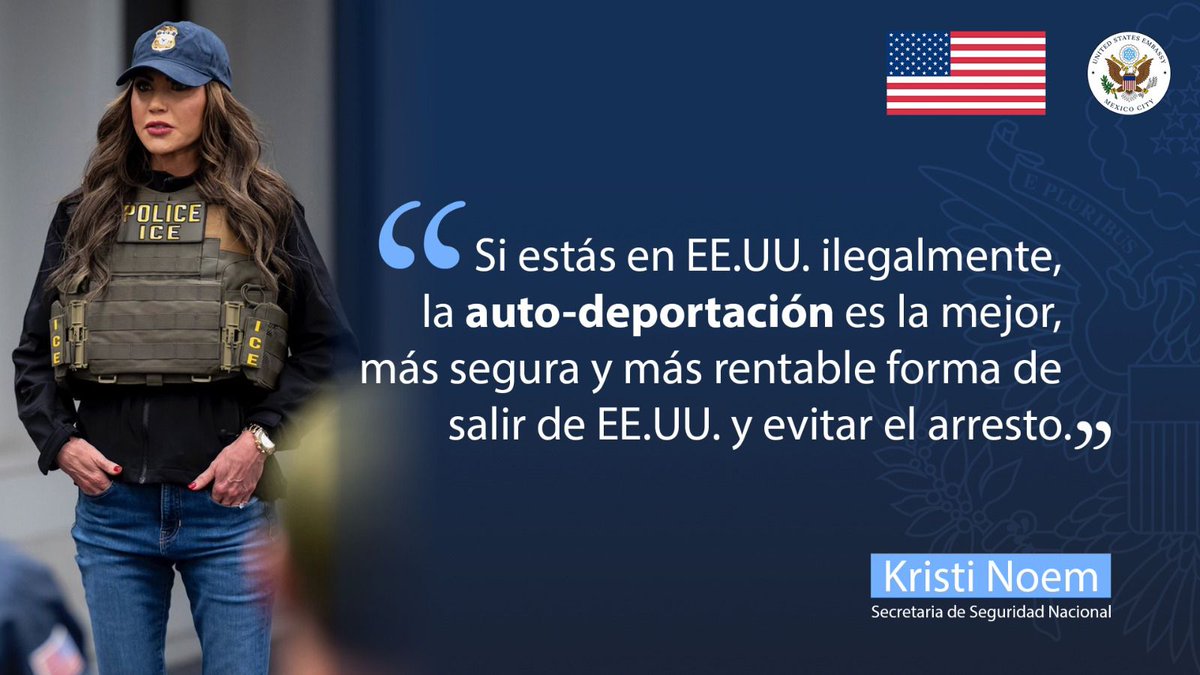 El DHS ahora ofrece asistencia financiera y de viaje a los inmigrantes ilegales para que regresen a su país de origen.

¡Evita el arresto! Presenta tu “Intención de Salida” a través de la aplicación “CBP Home”. Para más información, visita DHS.gov/CBPhome.