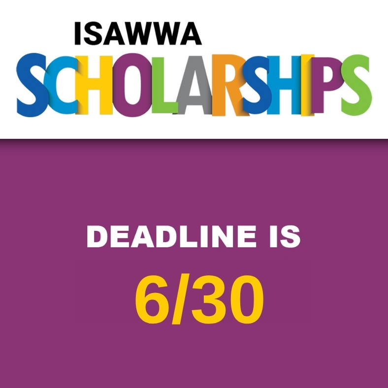 isawwa's tweet image. Scholarship applications are open.  Deadline is June 30th!
Click Here to learn more and apply: ow.ly/h1gC50Sk5N2