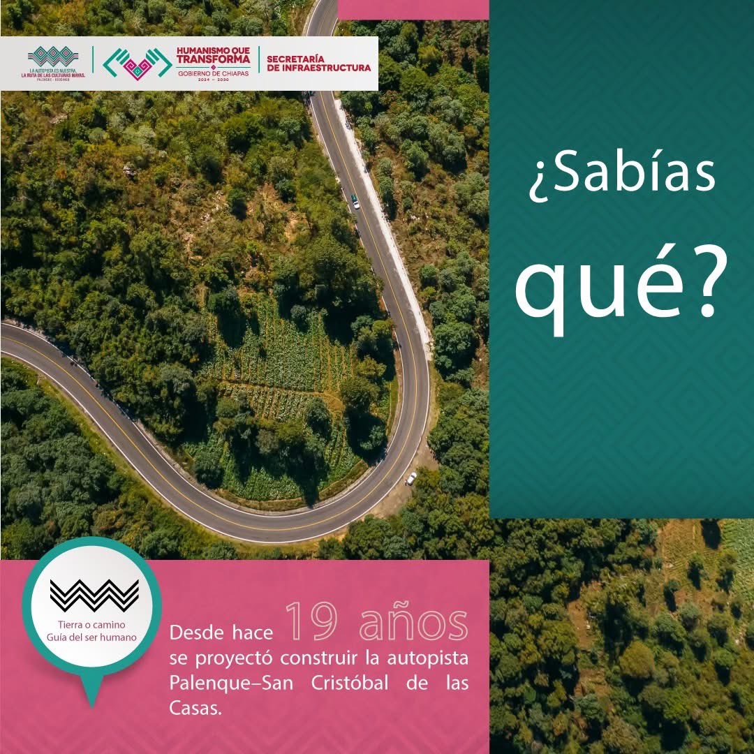 El inicio de un sueño anhelado por casi dos décadas, está punto de concretarse...

#LaAutopistaEsNuestra
#RutaDeLasCulturasMayas
#planchiapasbalam
#Seinfra