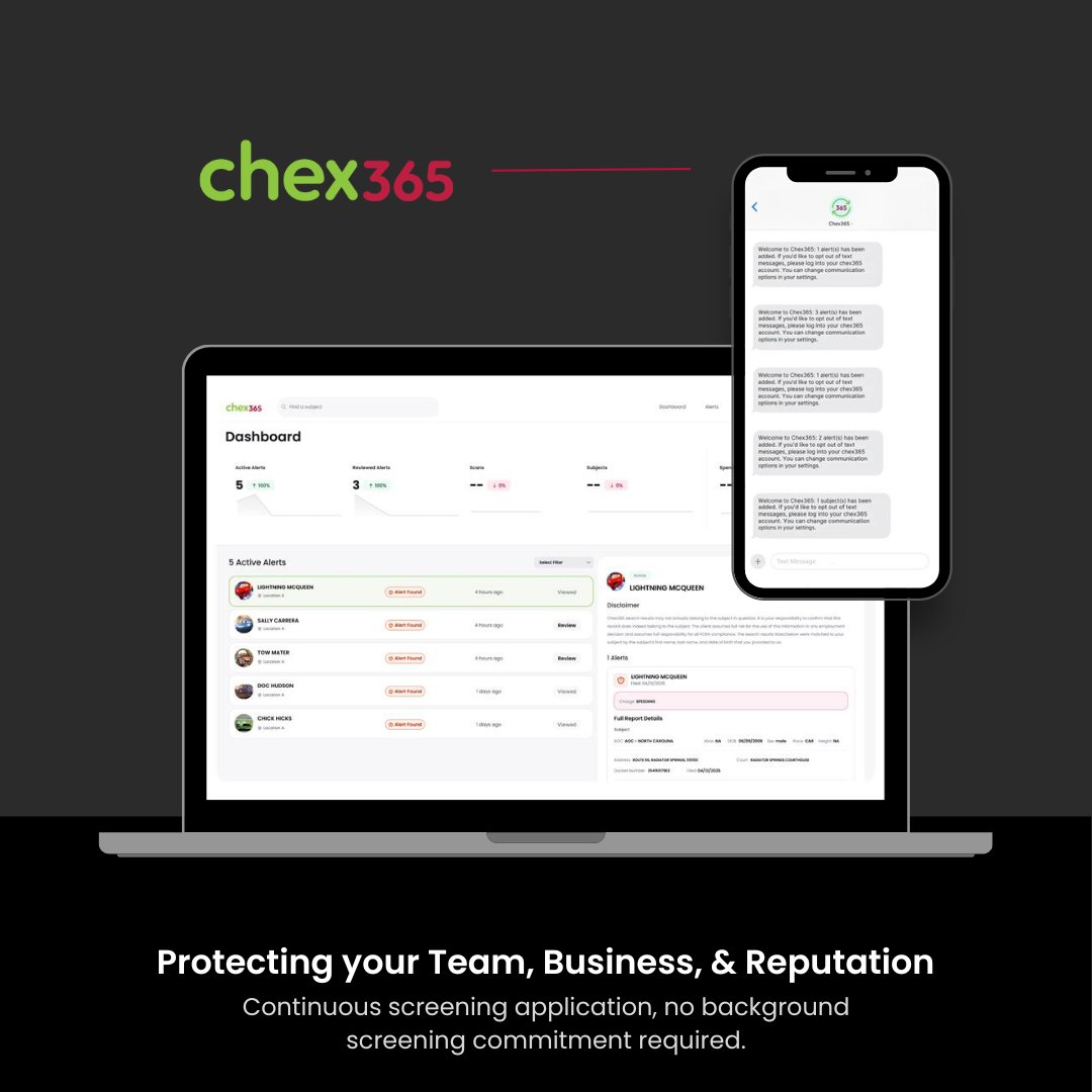 bchexscreens's tweet photo. 🚨 What if the biggest risk to your business is already on payroll?
One-time checks can’t catch what happens after hire. Chex365 provides continuous criminal monitoring so you’re always in the know.✅

👉 Stay ahead of risk and book a demo today: https://t.co/XyypMRQIrk

#Chex365 https://t.co/jtIomsX7V3